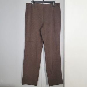 J. Jill Ponte Slim Leg Stretch Comfort Pants Brown Geometric Women’s Size Large